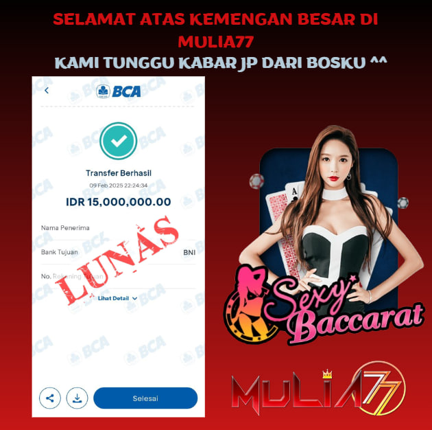 Menang Jackpot Slot Online Gacor MULIA77 Resmi Rp 15.000.000