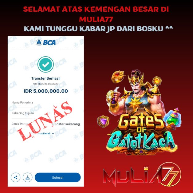 Menang Jackpot Slot Online Gacor MULIA77 Resmi Rp 5.000.000