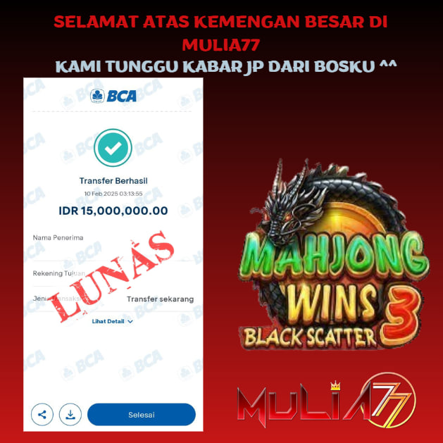 Menang Jackpot Slot Online Gacor MULIA77 Resmi Rp 15.000.000