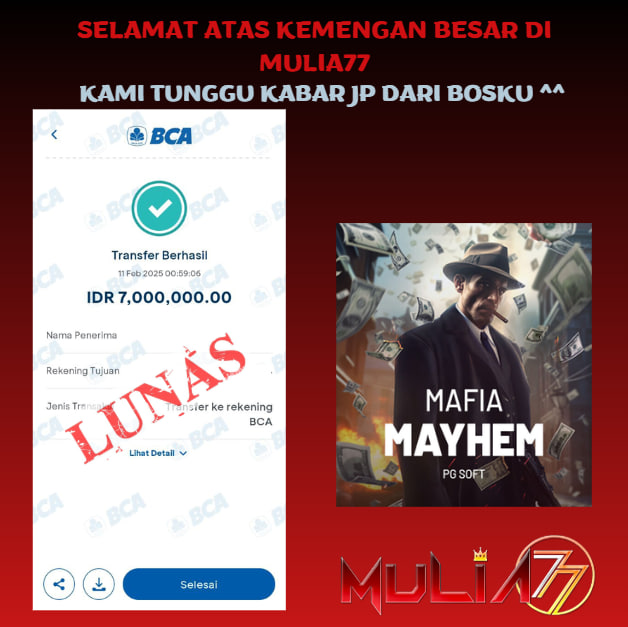 Menang Jackpot Slot Online Gacor MULIA77 Resmi Rp 7.000.000