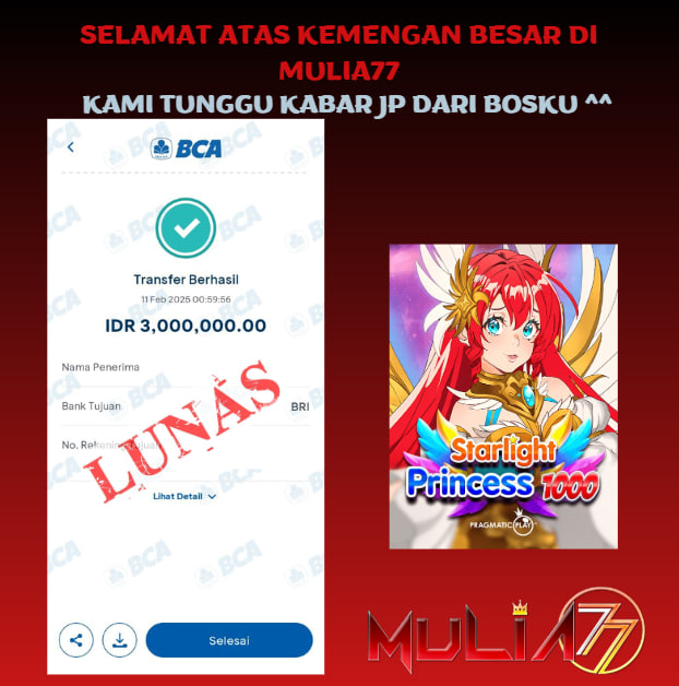 Menang Jackpot Slot Online Gacor MULIA77 Resmi Rp 3.000.000
