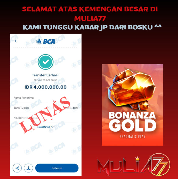 Menang Jackpot Slot Online Gacor MULIA77 Resmi Rp 4.000.000