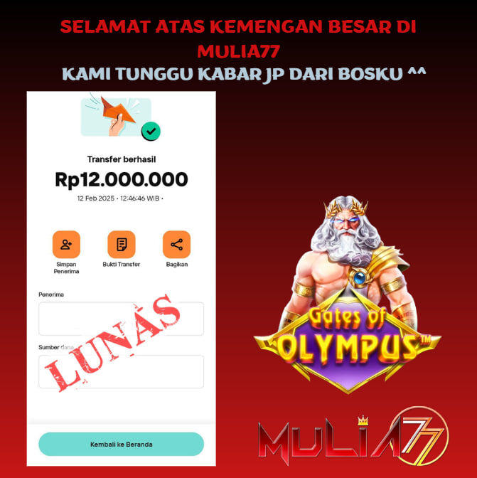 Menang Jackpot Slot Online Gacor MULIA77 Resmi Rp 12.000.000