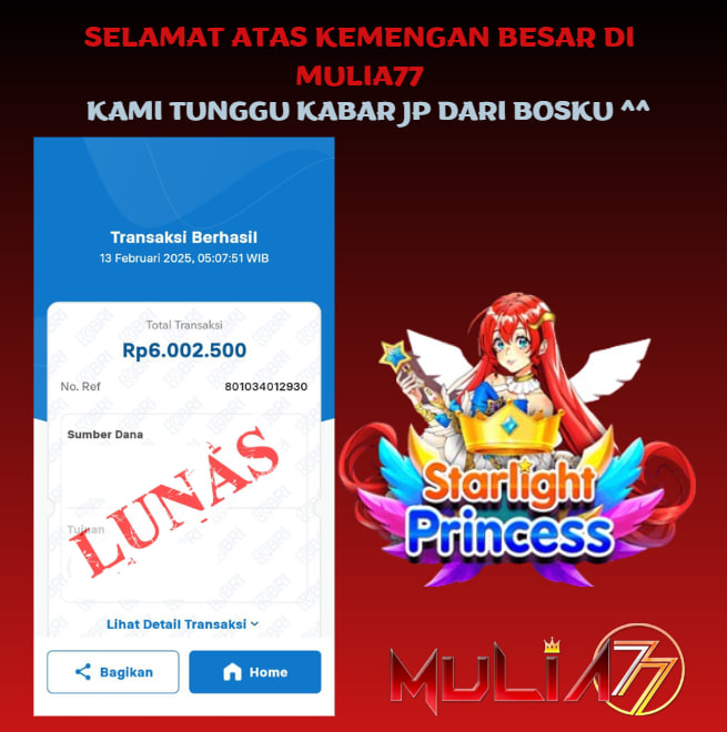 Menang Jackpot Slot Online Gacor MULIA77 Resmi Rp 6.002.500