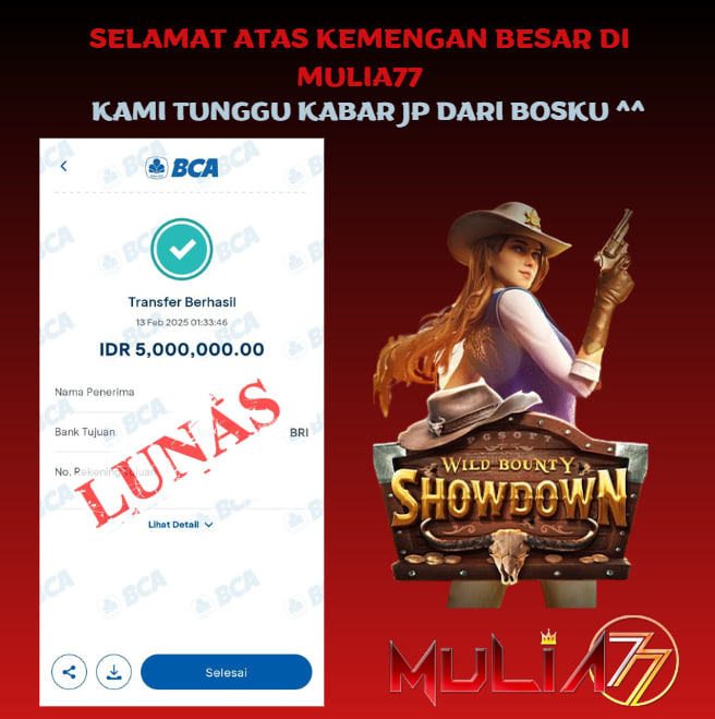 Menang Jackpot Slot Online Gacor MULIA77 Resmi Rp 5.000.000