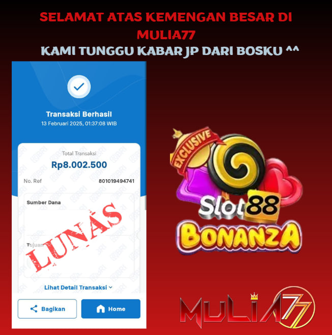 Menang Jackpot Slot Online Gacor MULIA77 Resmi Rp 8.002.500