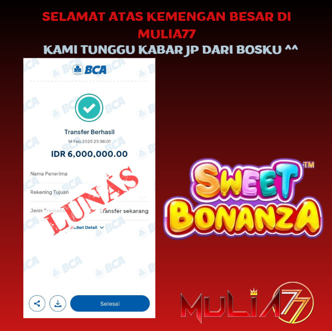 Menang Jackpot Slot Online Gacor MULIA77 Resmi Rp 6.000.000