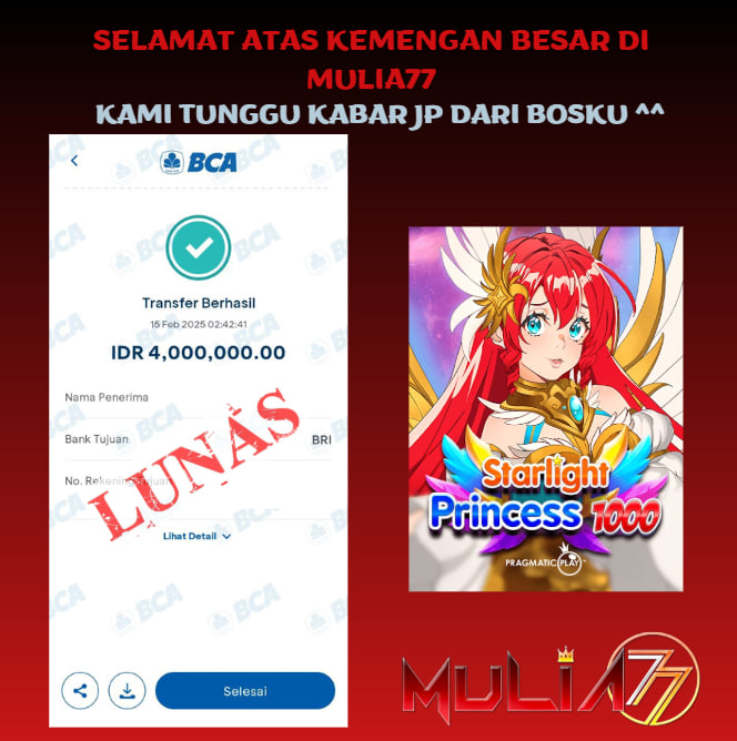 Menang Jackpot Slot Online Gacor MULIA77 Resmi Rp 4.000.000