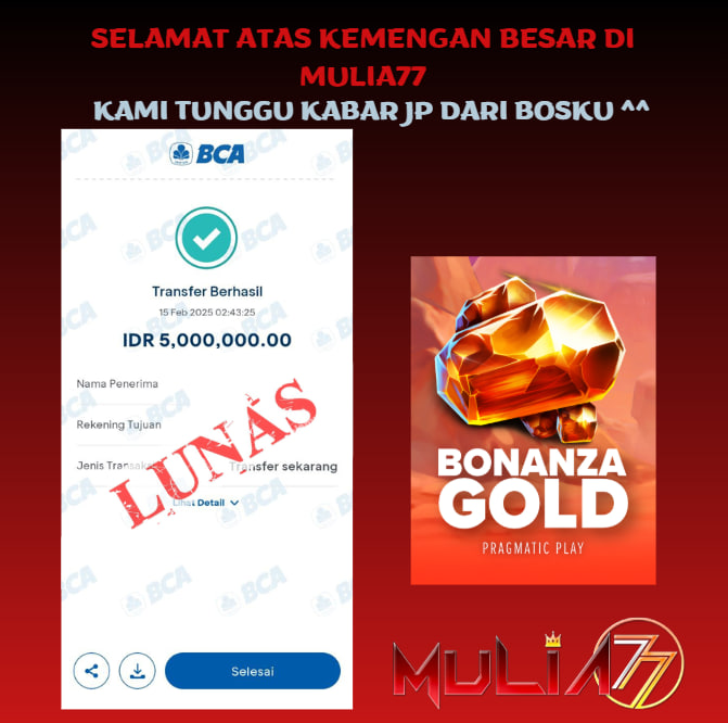 Menang Jackpot Slot Online Gacor MULIA77 Resmi Rp 5.000.000