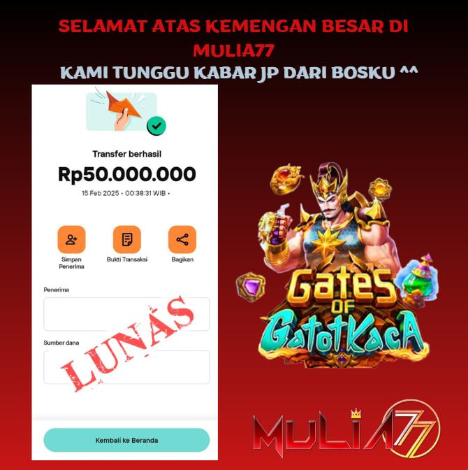 Menang Jackpot Slot Online Gacor MULIA77 Resmi Rp 50.000.000