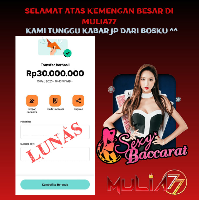 Menang Jackpot Slot Online Gacor MULIA77 Resmi Rp 30.000.000