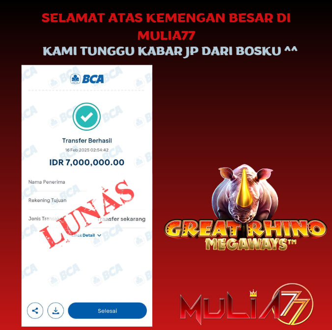 Menang Jackpot Slot Online Gacor MULIA77 Resmi Rp 7.000.000