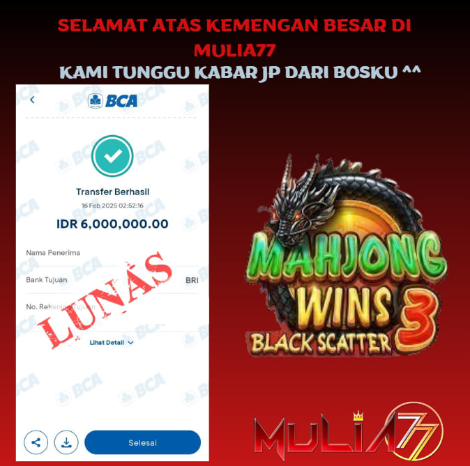 Menang Jackpot Slot Online Gacor MULIA77 Resmi Rp 6.000.000