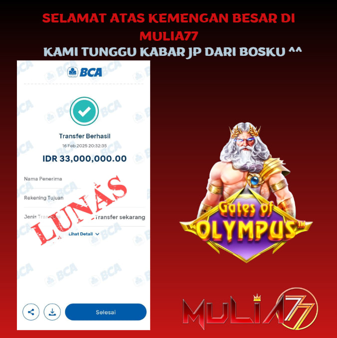 Menang Jackpot Slot Online Gacor MULIA77 Resmi Rp 33.000.000