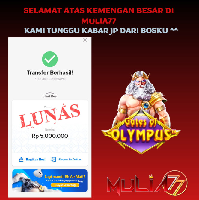 Menang Jackpot Slot Online Gacor MULIA77 Resmi Rp 5.000.000