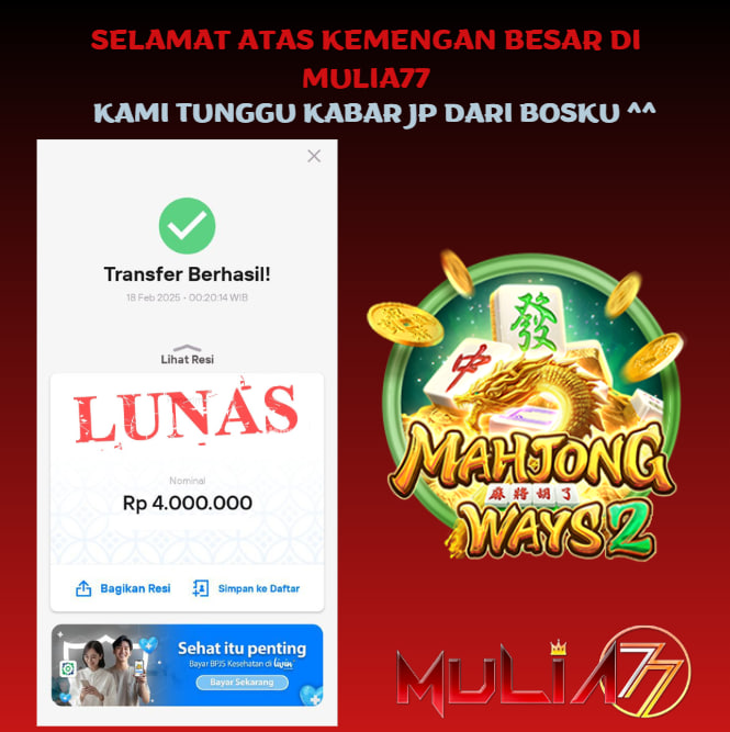 Menang Jackpot Slot Online Gacor MULIA77 Resmi Rp 4.000.000