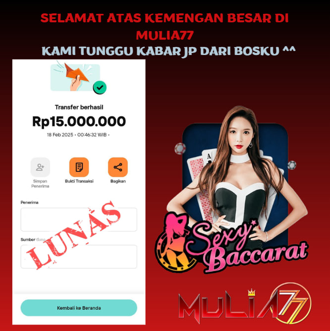Menang Jackpot Slot Online Gacor MULIA77 Resmi Rp 15.000.000
