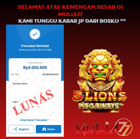 Menang Jackpot Slot Online Gacor MULIA77 Resmi Rp 3.002.500