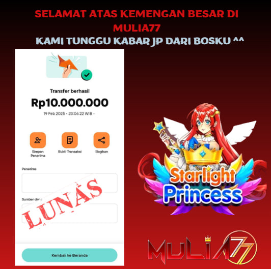 Menang Jackpot Slot Online Gacor MULIA77 Resmi Rp 10.000.000