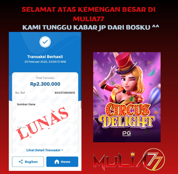 Menang Jackpot Slot Online Gacor MULIA77 Resmi Rp 2.300.000