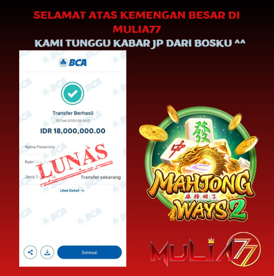 Menang Jackpot Slot Online Gacor MULIA77 Resmi Rp 18.000.000