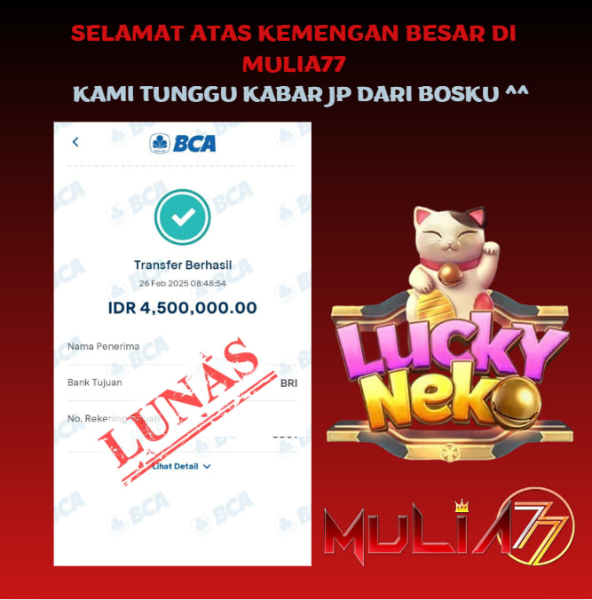 Menang Jackpot Slot Online Gacor MULIA77 Resmi Rp 4.500.000