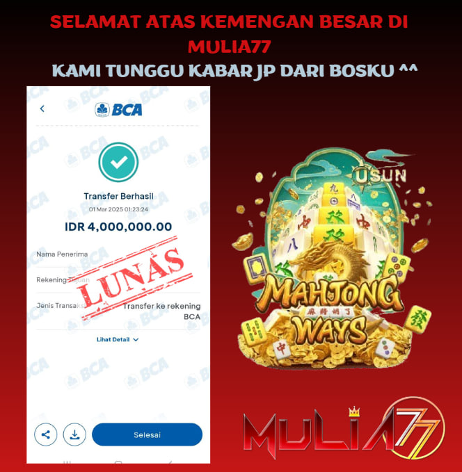 Menang Jackpot Slot Online Gacor MULIA77 Resmi Rp 4.000.000