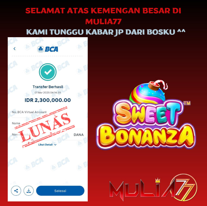 Menang Jackpot Slot Online Gacor MULIA77 Resmi Rp 2.300.000