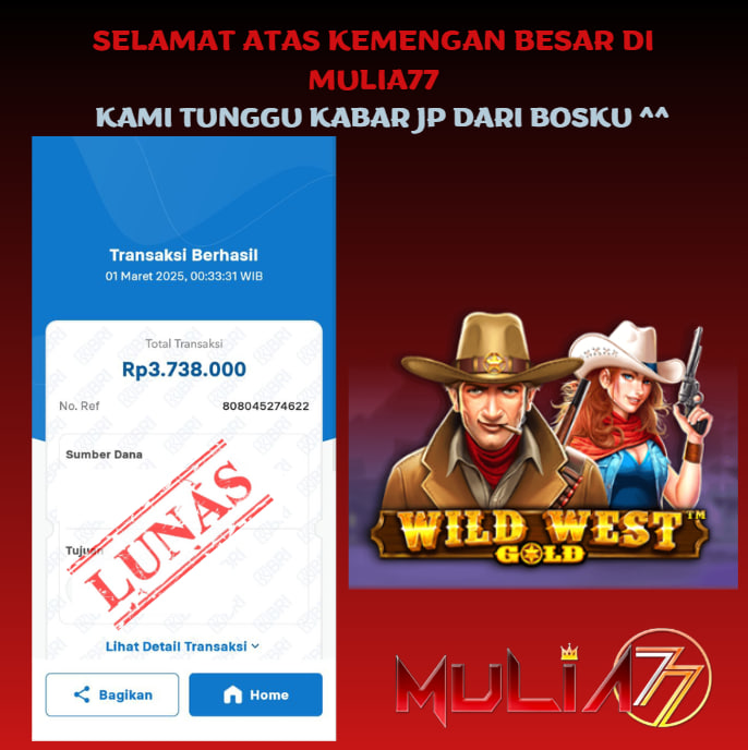 Menang Jackpot Slot Online Gacor MULIA77 Resmi Rp 3.738.000