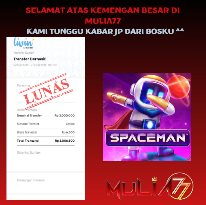 Menang Jackpot Slot Online Gacor MULIA77 Resmi Rp 3.006.500