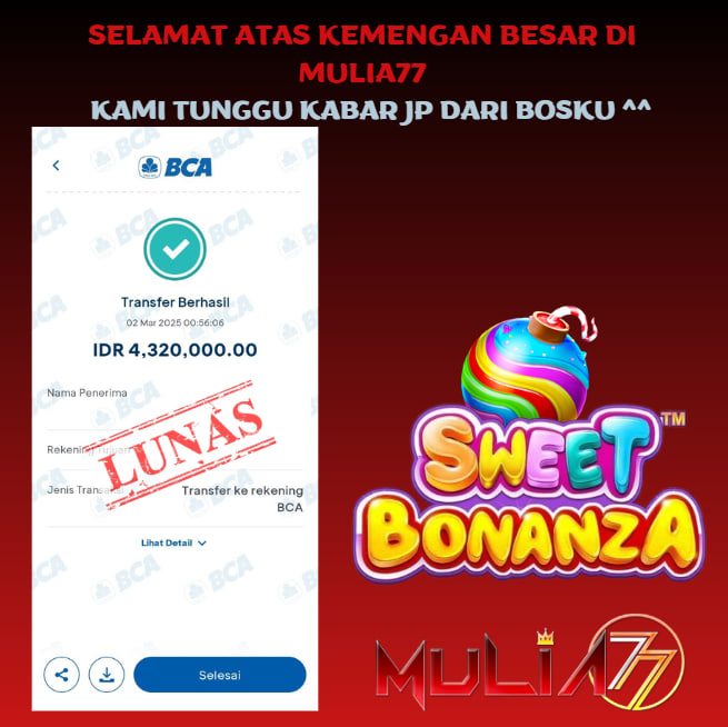 Menang Jackpot Slot Online Gacor MULIA77 Resmi Rp 4.320.000
