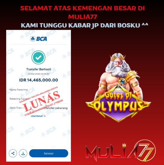 Menang Jackpot Slot Online Gacor MULIA77 Resmi Rp 14.465.000
