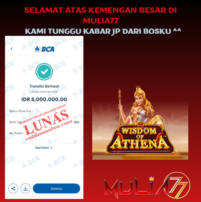Menang Jackpot Slot Online Gacor MULIA77 Resmi Rp 5.000.000