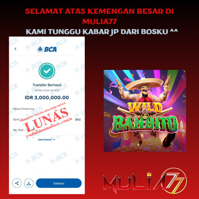 Menang Jackpot Slot Online Gacor MULIA77 Resmi Rp 3.000.000