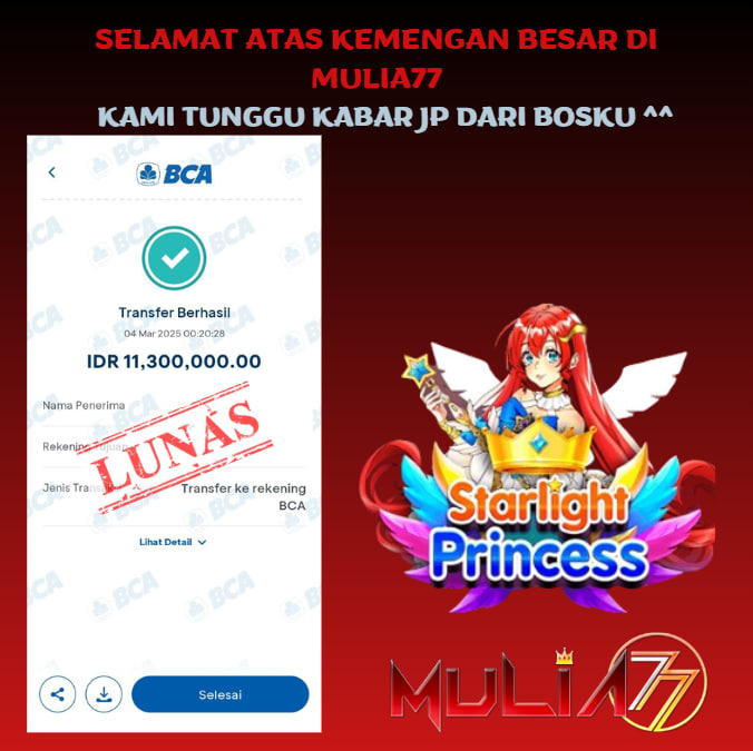 Menang Jackpot Slot Online Gacor MULIA77 Resmi Rp 11.300.000