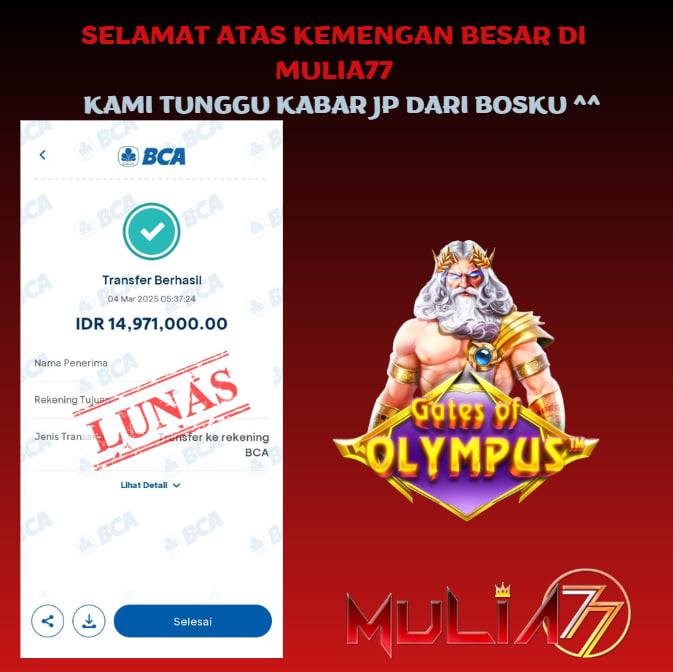 Menang Jackpot Slot Online Gacor MULIA77 Resmi Rp 14.971.000