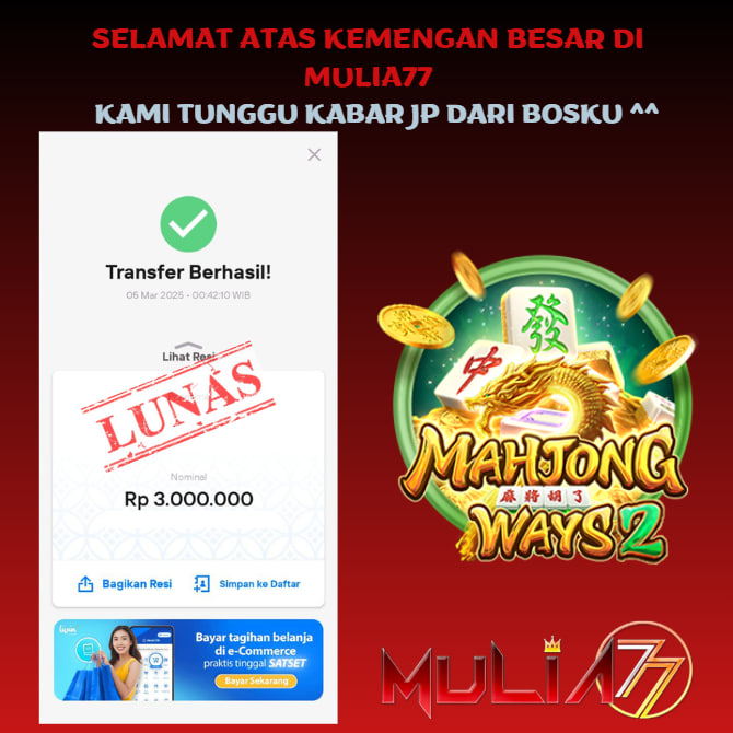 Menang Jackpot Slot Online Gacor MULIA77 Resmi Rp 3.000.000