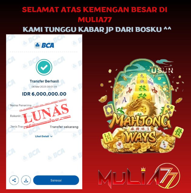 Menang Jackpot Slot Online Gacor MULIA77 Resmi Rp 6.000.0000