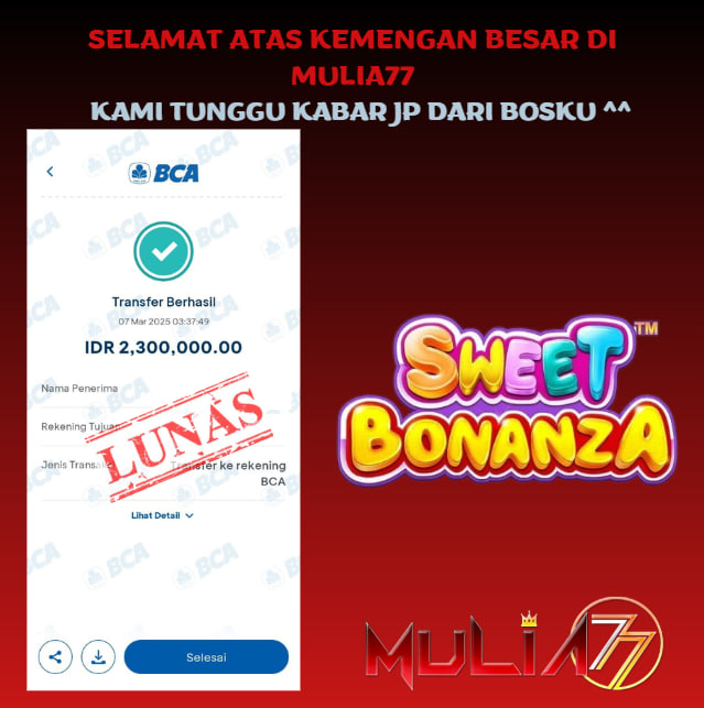 Menang Jackpot Slot Online Gacor MULIA77 Resmi Rp 2.300.000