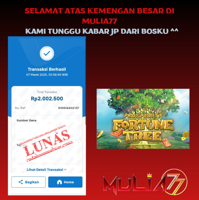 Menang Jackpot Slot Online Gacor MULIA77 Resmi Rp 2.002.500