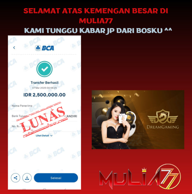 Menang Jackpot Slot Online Gacor MULIA77 Resmi Rp 2.500.000