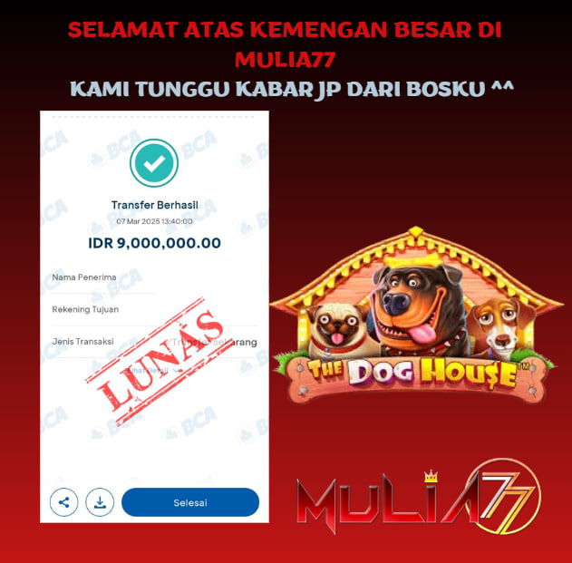 Menang Jackpot Slot Online Gacor MULIA77 Resmi Rp 9.000.000
