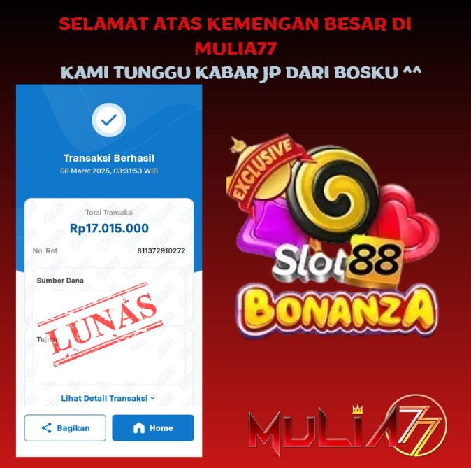 Menang Jackpot Slot Online Gacor MULIA77 Resmi Rp 17.000.000