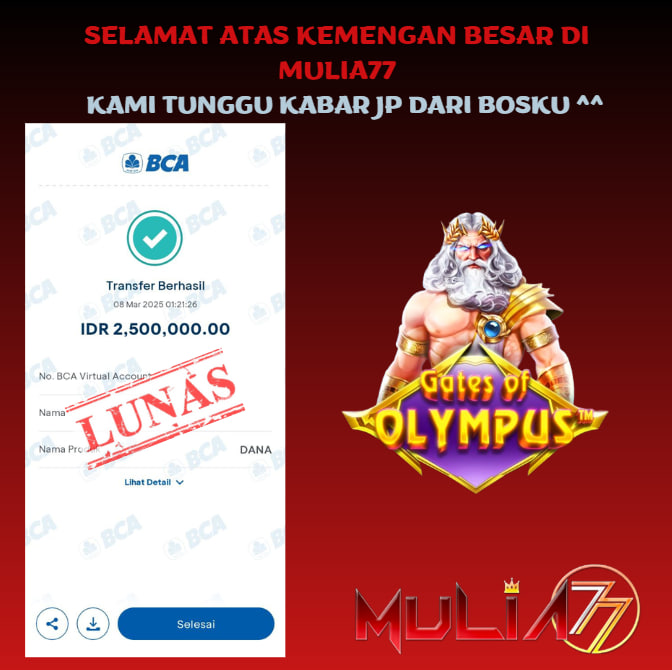 Menang Jackpot Slot Online Gacor MULIA77 Resmi Rp 2.500.000