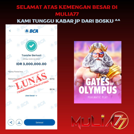 Menang Jackpot Slot Online Gacor MULIA77 Resmi Rp 3.000.000