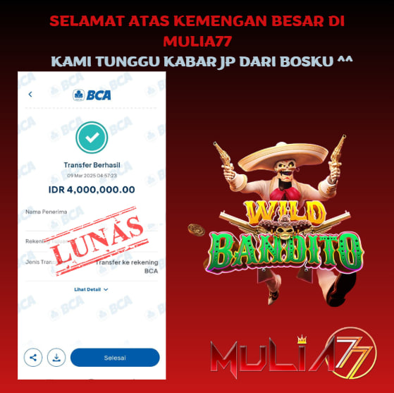 Menang Jackpot Slot Online Gacor MULIA77 Resmi Rp 4.000.000