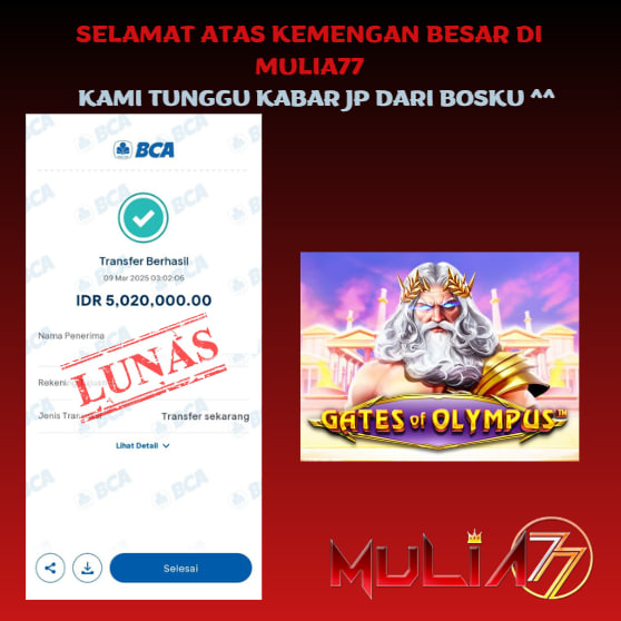 Menang Jackpot Slot Online Gacor MULIA77 Resmi Rp 5.020.000