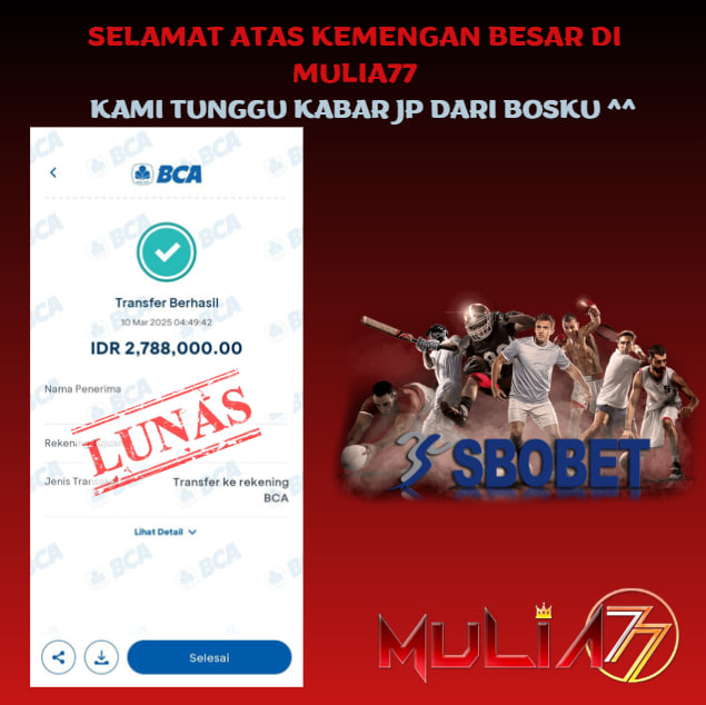 Menang Jackpot Slot Online Gacor MULIA77 Resmi Rp 2.788.000