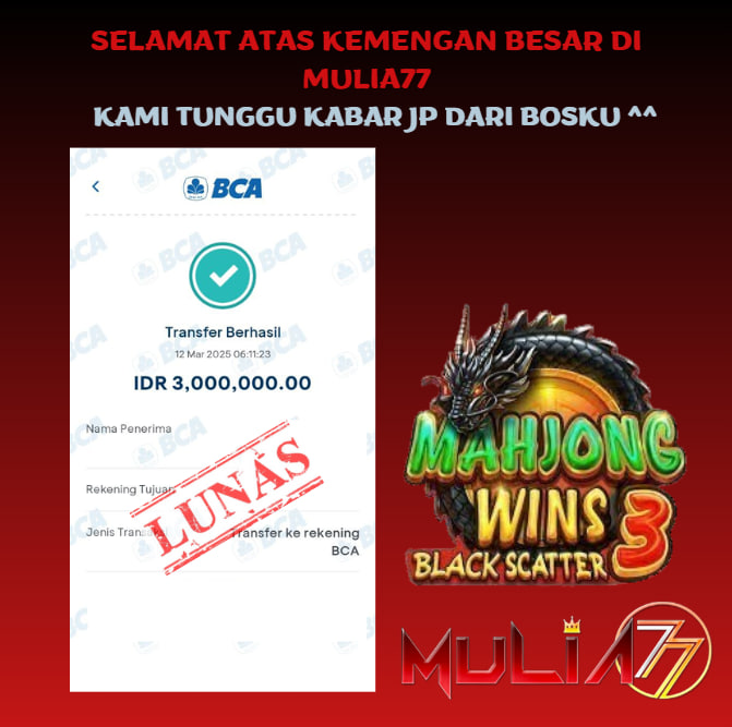 Menang Jackpot Slot Online Gacor MULIA77 Resmi Rp 3.000.000