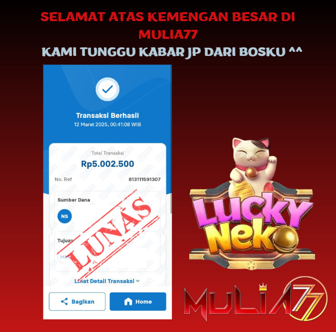 Menang Jackpot Slot Online Gacor MULIA77 Resmi Rp 5.000.000